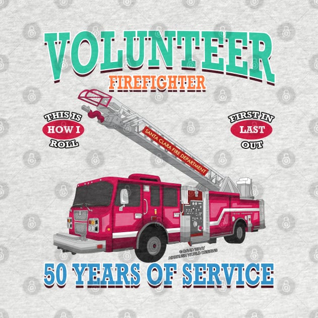 Volunteer Firefighter Fire Truck Novelty Gift by Airbrush World